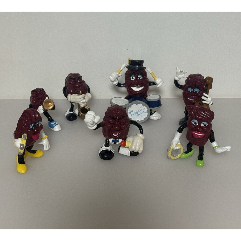 Hardees Collectable CALIFORNIA RAISINS VTG Figures LOT of 7 87-88
